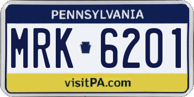 PA license plate MRK6201