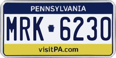 PA license plate MRK6230