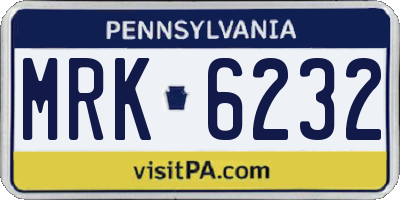 PA license plate MRK6232