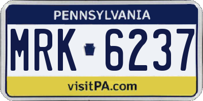 PA license plate MRK6237
