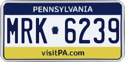 PA license plate MRK6239