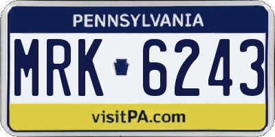 PA license plate MRK6243
