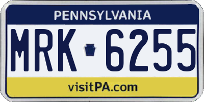 PA license plate MRK6255