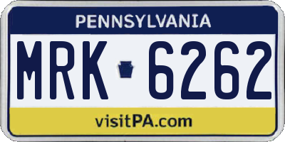 PA license plate MRK6262