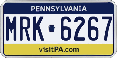 PA license plate MRK6267