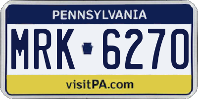 PA license plate MRK6270
