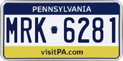 PA license plate MRK6281
