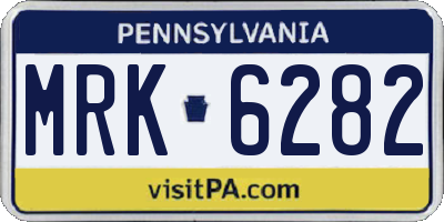 PA license plate MRK6282