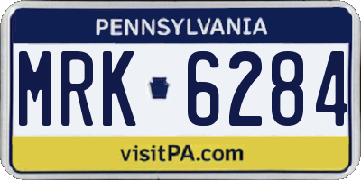 PA license plate MRK6284