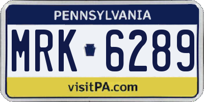 PA license plate MRK6289