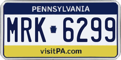 PA license plate MRK6299