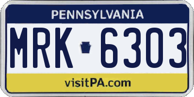 PA license plate MRK6303