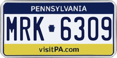 PA license plate MRK6309