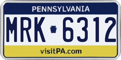 PA license plate MRK6312