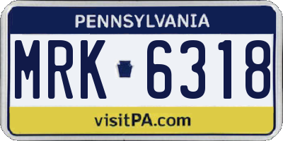 PA license plate MRK6318