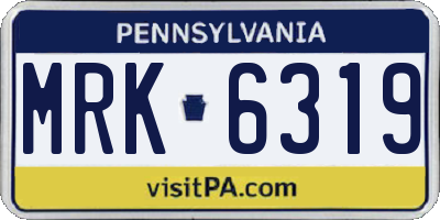 PA license plate MRK6319