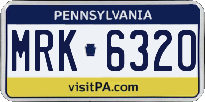 PA license plate MRK6320