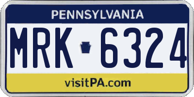 PA license plate MRK6324
