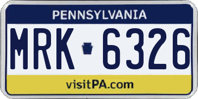 PA license plate MRK6326