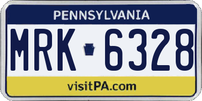 PA license plate MRK6328