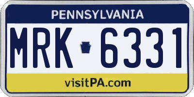 PA license plate MRK6331