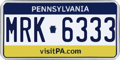 PA license plate MRK6333