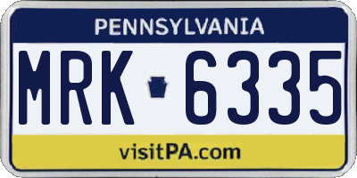 PA license plate MRK6335