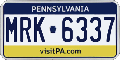 PA license plate MRK6337