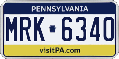 PA license plate MRK6340