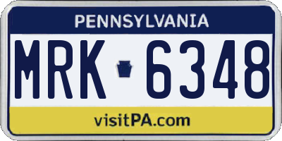 PA license plate MRK6348