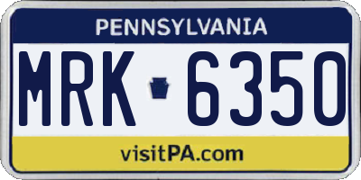 PA license plate MRK6350