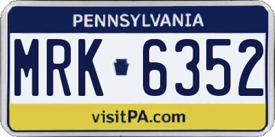 PA license plate MRK6352