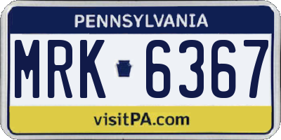 PA license plate MRK6367