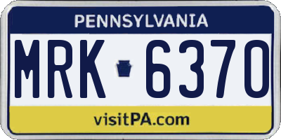 PA license plate MRK6370