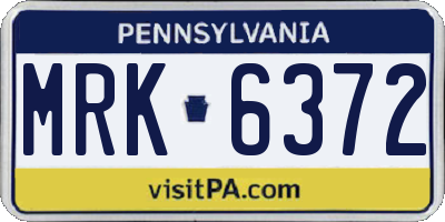 PA license plate MRK6372