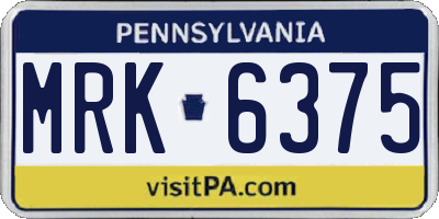 PA license plate MRK6375