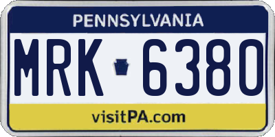 PA license plate MRK6380