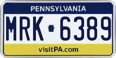 PA license plate MRK6389