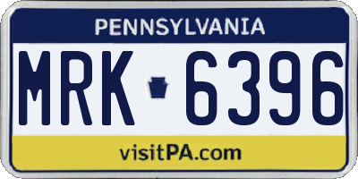 PA license plate MRK6396
