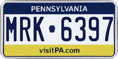 PA license plate MRK6397
