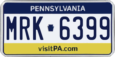 PA license plate MRK6399