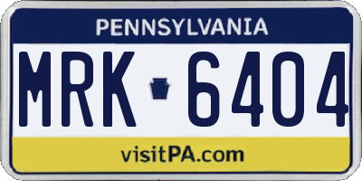 PA license plate MRK6404