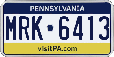 PA license plate MRK6413