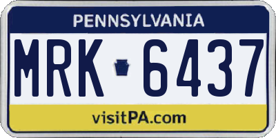 PA license plate MRK6437