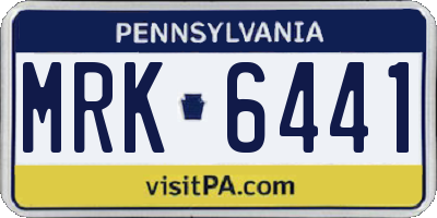 PA license plate MRK6441