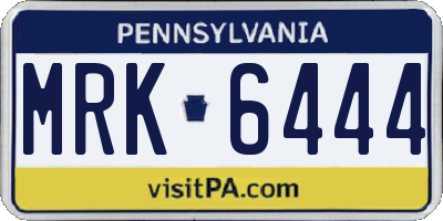 PA license plate MRK6444