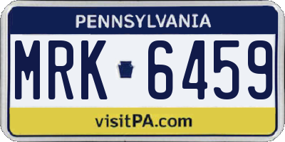 PA license plate MRK6459