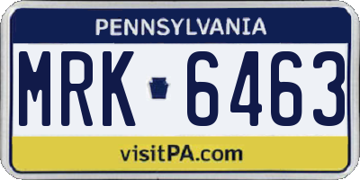 PA license plate MRK6463