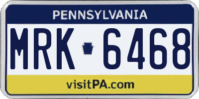 PA license plate MRK6468