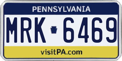 PA license plate MRK6469